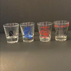 Set of 4 Souvenir Shot Glasses